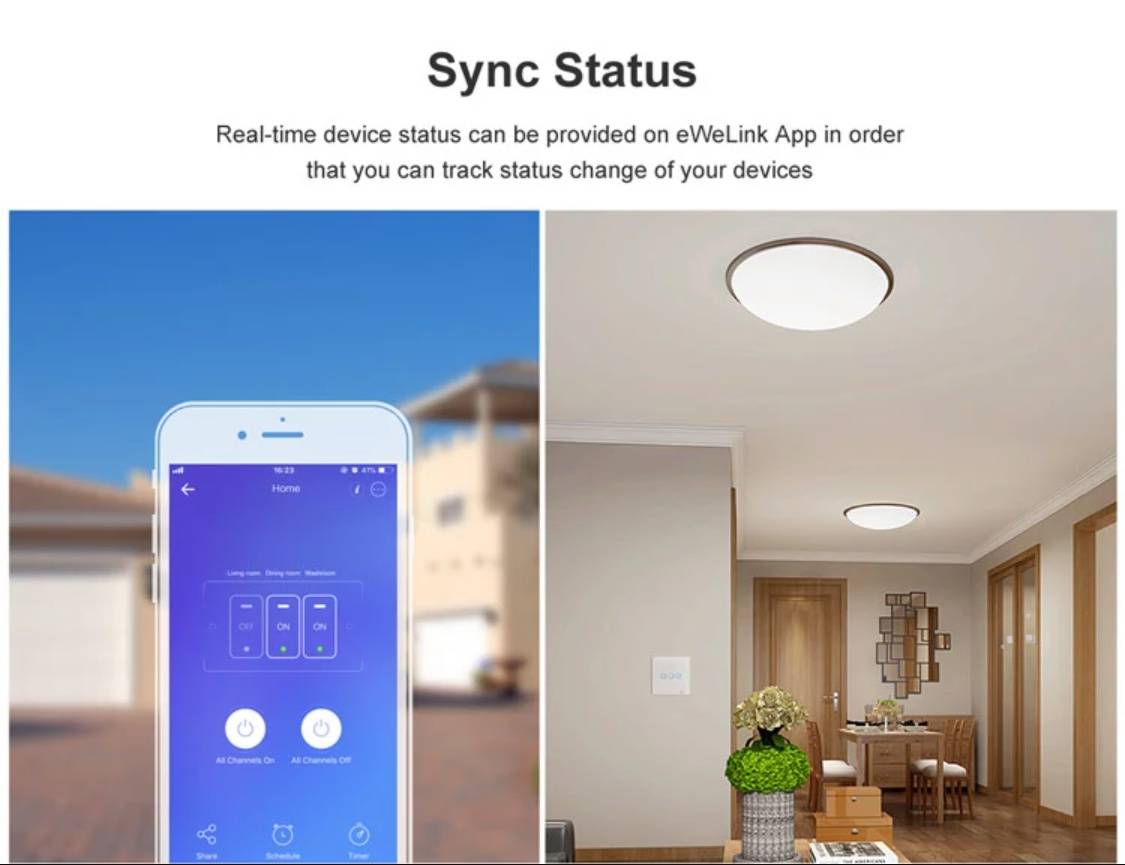 Έξυπνος Διακόπτης Τοίχου WiFi για Φώτα SONOFF T0EU 1C TX - Google Home, Alexa – Λευκό
